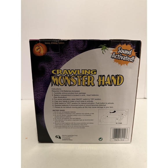 Gemmy Crawling Monster Hand Animatronic Halloween New Vtg 2002 Tested and works - Picture 3 of 8